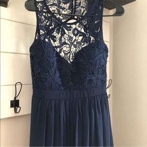 Lulu’s lace blue bridesmaid dress!